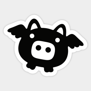 Flying Black Pig Sticker